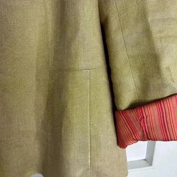 Bianca Nygard Petite  Linen Jacket with Striped Lining - Picture 4 of 8